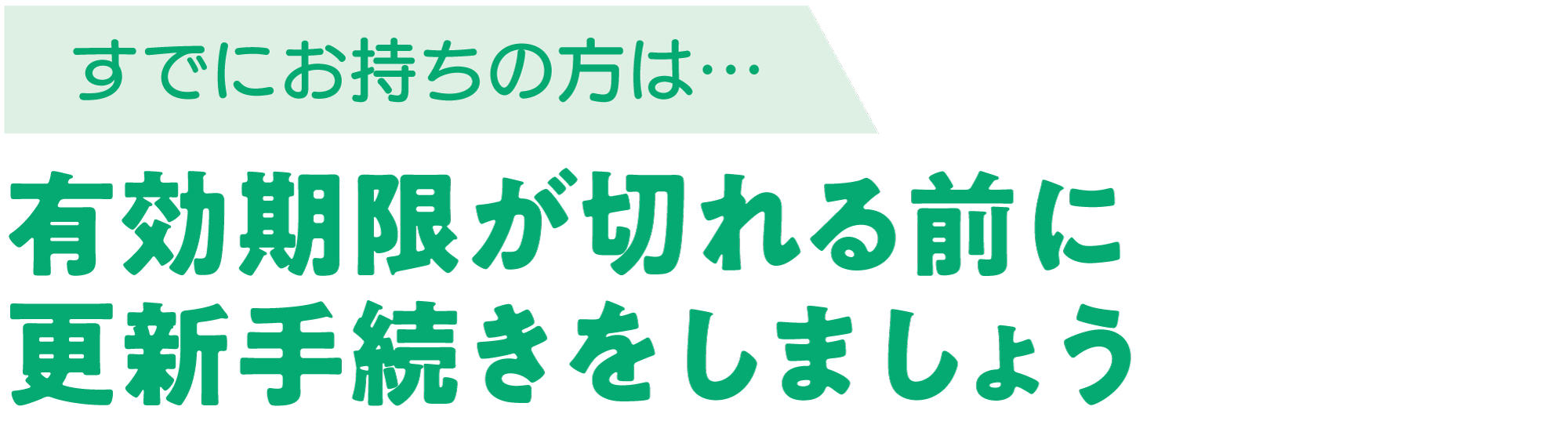 すでにお持ちの方は、有効期限が切れる前に更新手続きをしましょう